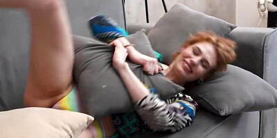 Good redhead teen Sofi Pure is touching her hungry crack