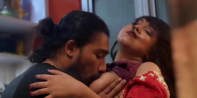 Bearded Indian guy pokes hot maid on the kitchen table