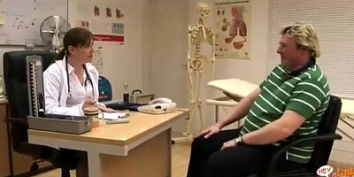 Fat man with a small dick gets examined by these nasty nurses, they are so sexy
