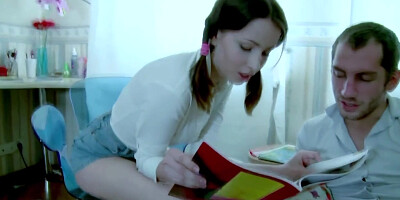 Kani’s Russian Schoolgirl Pigtails Bounce in Rough Anal with Alex’s Big Cock - MMM100