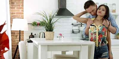 Asian chick from Russia gets banged and creampied in her muff