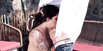 Rocking Salome's outdoor xxx