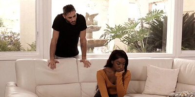 Skilled stallion fucks chocolate on the couch