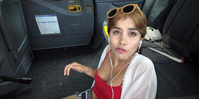 Skilled man has sex with girl in backseat of taxi