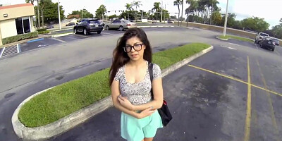 Blown by broke busty teen at parking lot