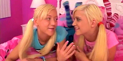 Horny blonde lesbian teens fingering each other