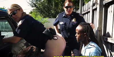Dirty cops in a threesome action