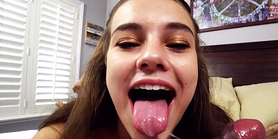 Ellie Eilish sucks and rides big black cock in POV