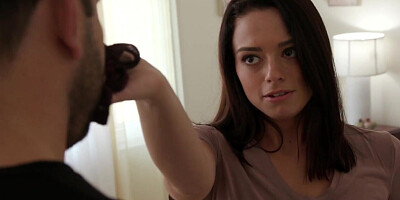 The naughty little babe seduces the handsome stepbro