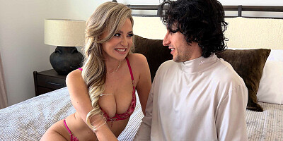 Blake Blossom smiles as stepson drills her soaking wet pussy