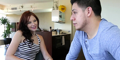 Redhead gets attracted to her new colleague and offers sex