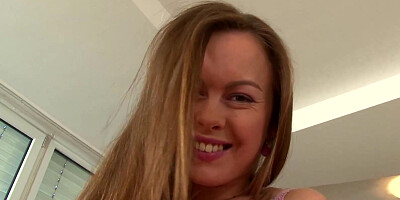 Bitch Mia Me greedily fucks her pussy