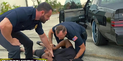 Nice police guys manhandling an illegal cock