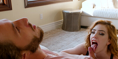 Redhead babe Nala Brooks fucks her boyfriend's friend