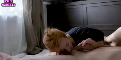 amateur redhead and hubby cum in throat