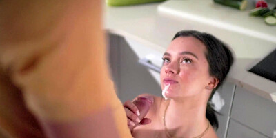 Gentle sex in the kitchen with the beauty Clara Mia