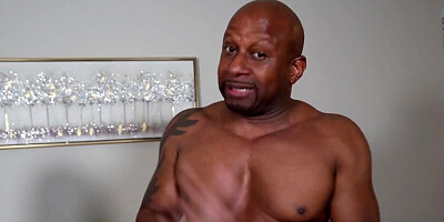 Blue hair black hottie getting fucked by his meaty dong