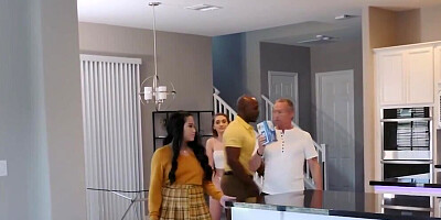 Stepdaughter duo getting frisky with big dick daddies