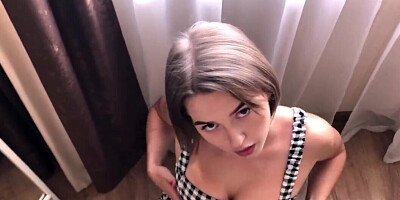 Brunette seeks to tempt you with her big breasts first