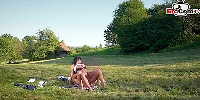 Outdoor Anal Sex With Pretty Black Haired German Slut