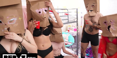 Freya Von Doom And Selina Bentz Lead A Slutty College Orgy At University