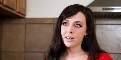 Impressive face fucking in the kitchen with a hot model Whitney Wright