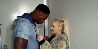 Horny slut Bella Jane seduces a black guy for a bang