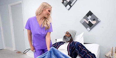 Blonde bombshell doctor gets banged hard by a BBC nurse