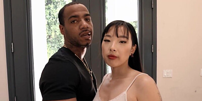 Elle Lee is here to stay for her new bf's big black cock