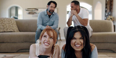 Madi Collins & Summer Col get banged in a hot foursome