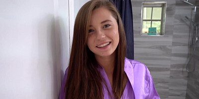 Innocent teen shows off her nice body and gets fucked hard