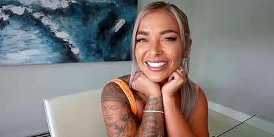 Sexy blonde babe gets fucked by a BBC on their first date