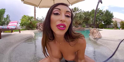 Wet brunette Christiana Cinn orgasms in VR