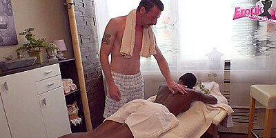 German Skinny Black Teen 18+ Seduced At Massage