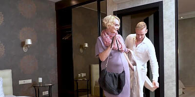Shy blonde mom gets fucked by a horny young tourist