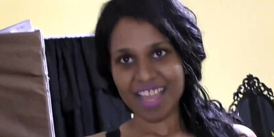 Point of view of an Indian woman giving a sloppy blowjob