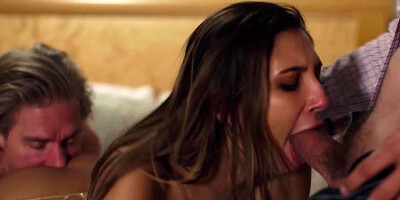 Gorgeous Gianna Dior sucks two big cocks and gets an orgasm