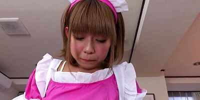 Japanese cutie hosts her client's dick in her twat