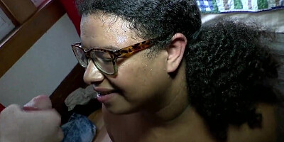 Fat black teen is blessed with a fat cock in her muff
