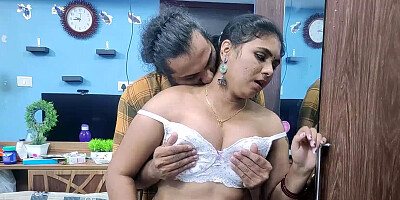 Busty Desi MILF making out and getting fucked hard