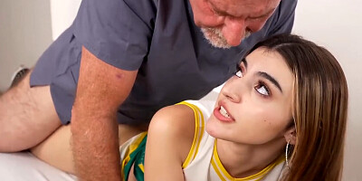 Leggy model Julia James is fucked by the old doctor
