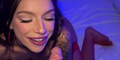 Showing her asshole and teasing him after a blowjob