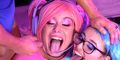 Hot girls with multicolored hair banging in a compilation