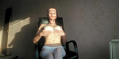 Young beauty Herennia caresses herself solo