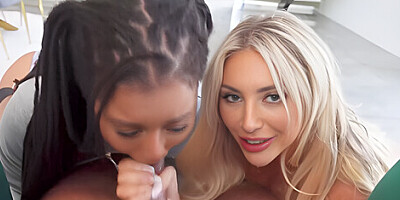 Hotties Kayley Gunner & Kira Noir Surprise Lucky James Angel With A Steamy Threesome