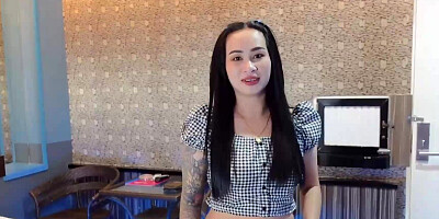 Thai girl with tattoos is taking on a horny white tourist