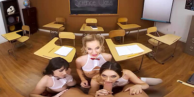 VR sex with students Bella Elise Rose, Jenna Noelle, and Sera Ryder