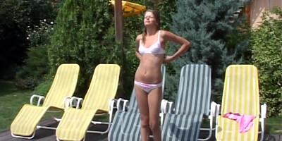 Naked girl with long legs showing off her crazy hot bod