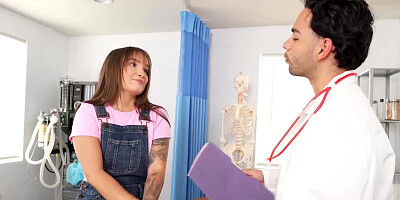 Thick teen goes to the doctor and she gets his cum