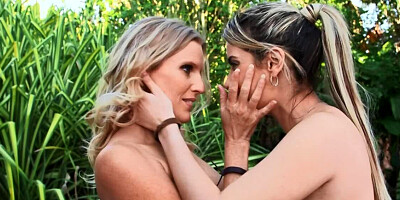 Alana Luv and Brianna Ray have lesbian sex in the fresh air